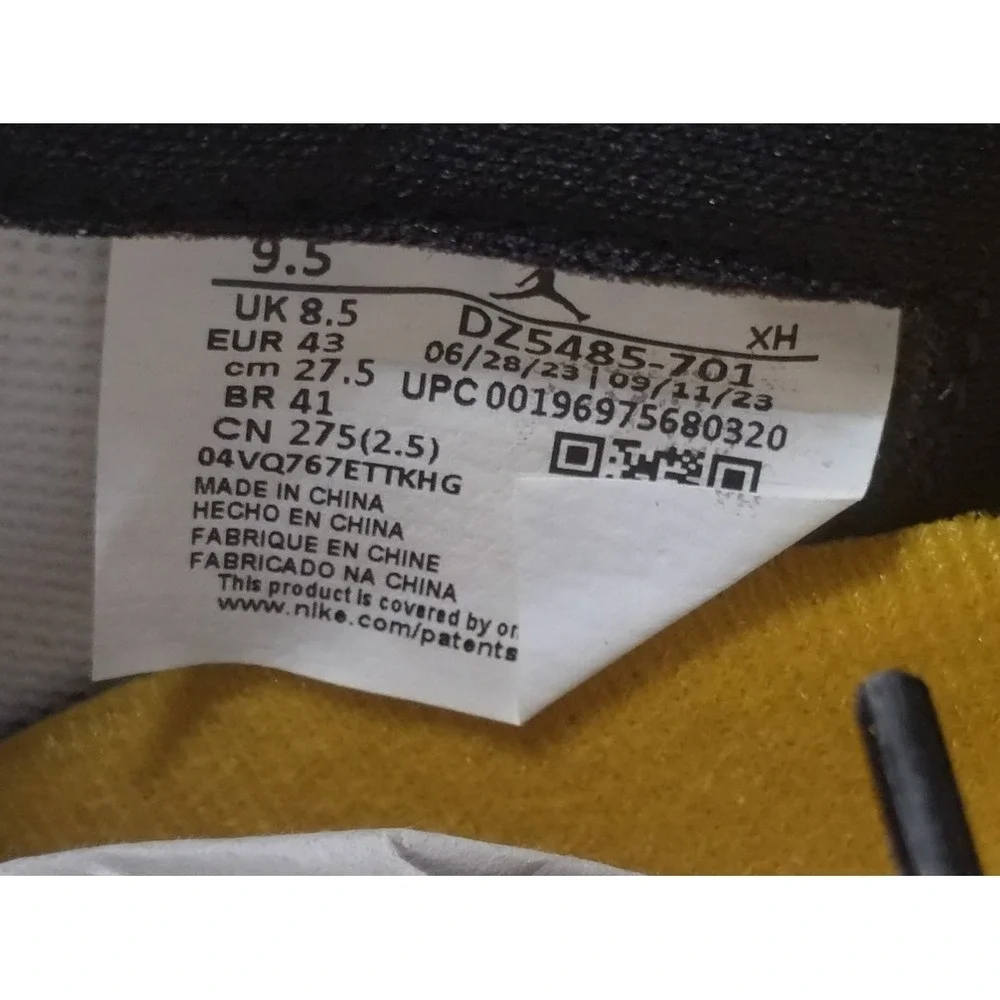 Nike Air Jordan 1 Retro High OG Yellow Ochre White Black DZ5485-701 Mens 9.5